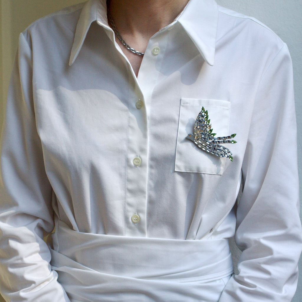 Sky Blue Dove Brooch