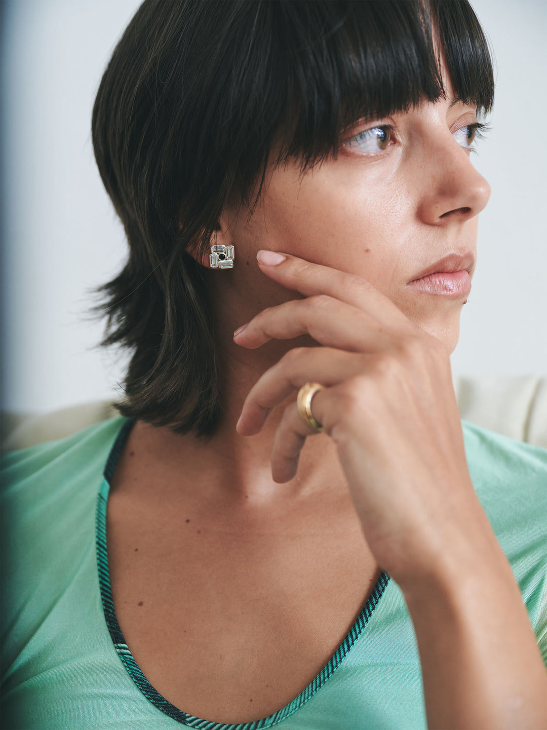 Black Deco Flower Studs