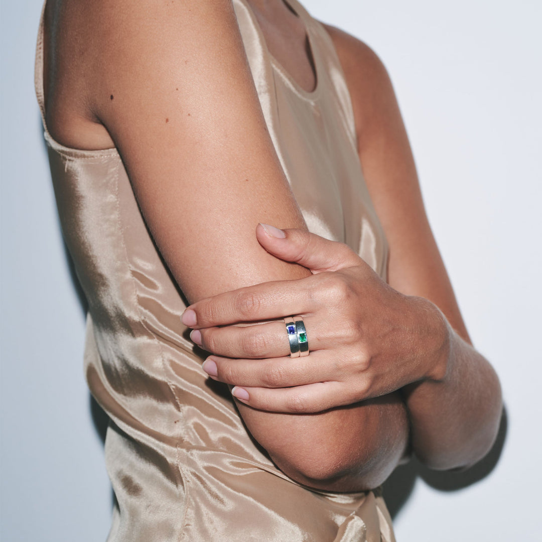Green Deco Stacking Ring