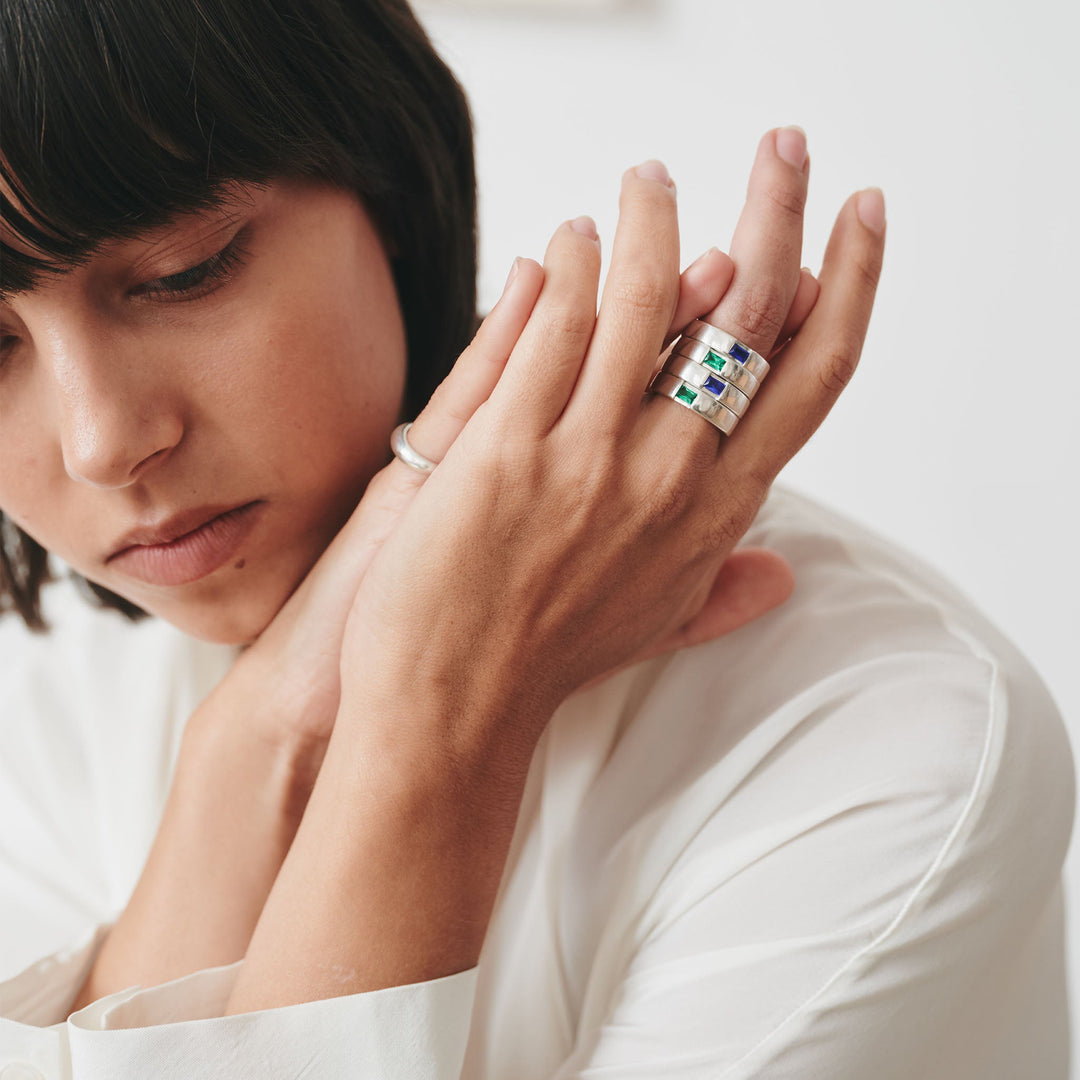 Blue Deco Stacking Ring