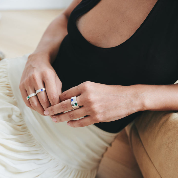Blue Deco Stacking Ring