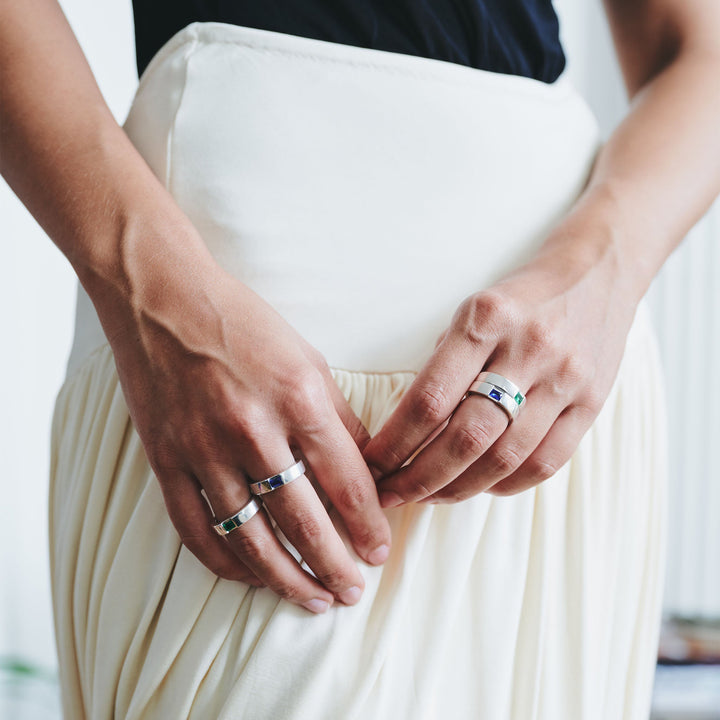 Green Deco Stacking Ring