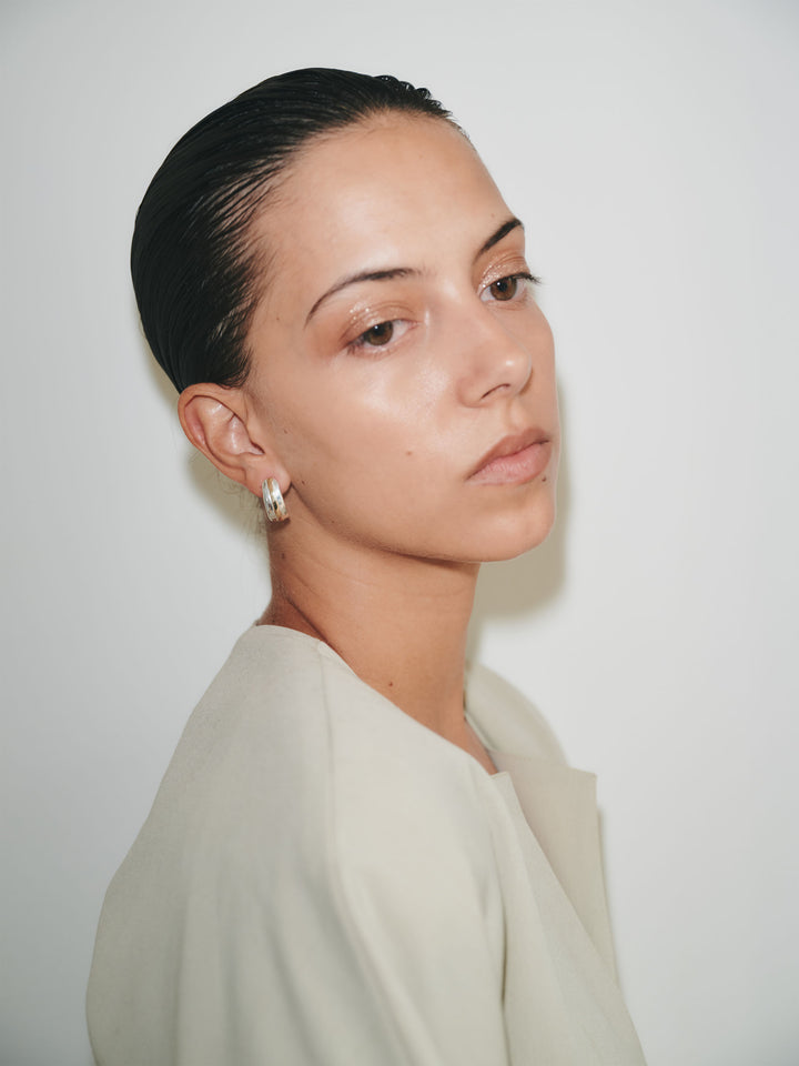 Mixed Metal Stepped Earrings