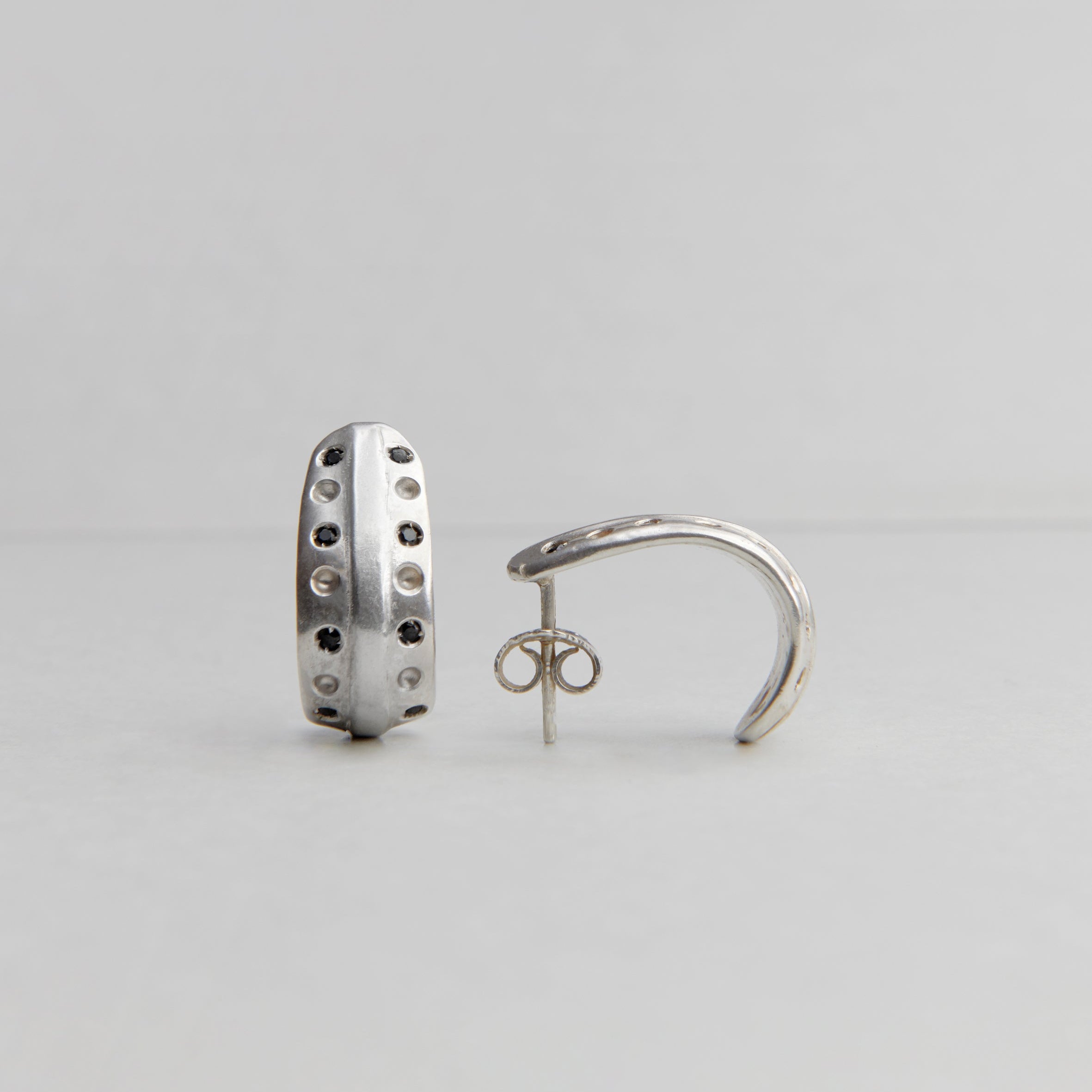 Scoop Earrings w/ Alternating Stones
