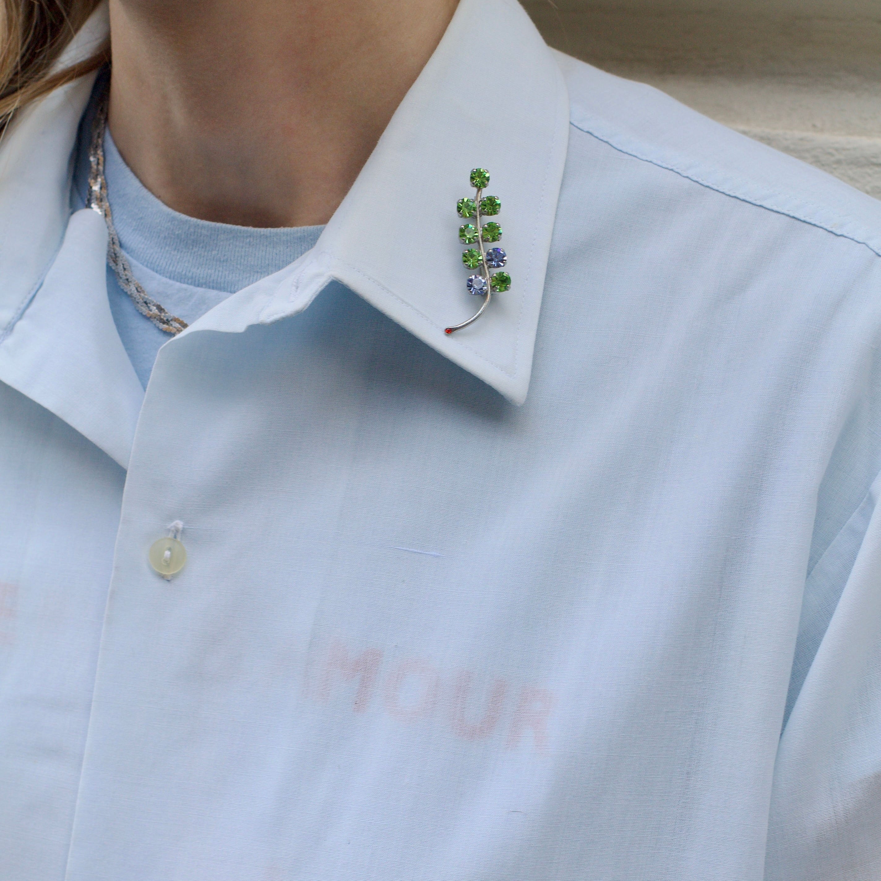 Peridot Sprig of Hope Pin