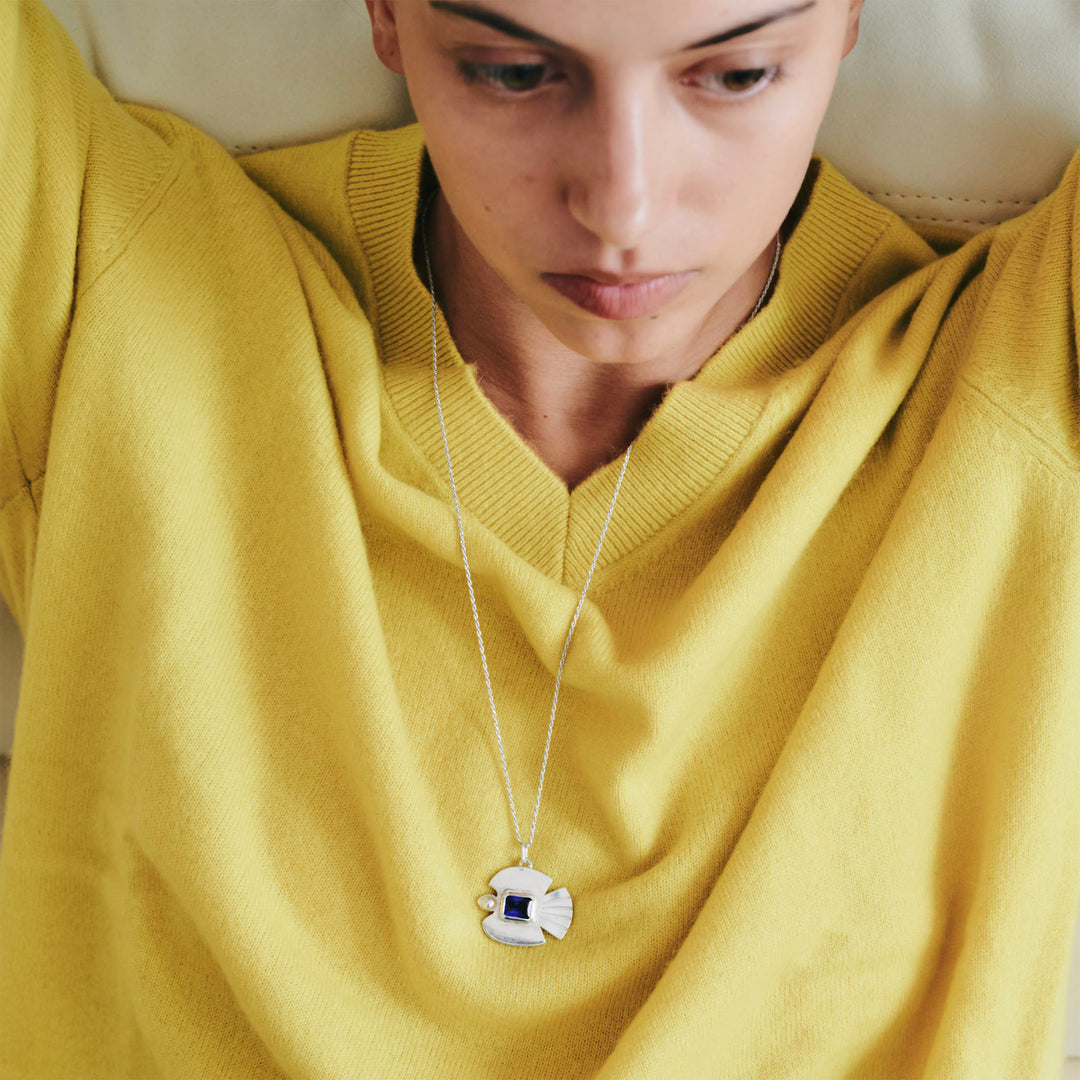 Silver Angel Dove Pendant