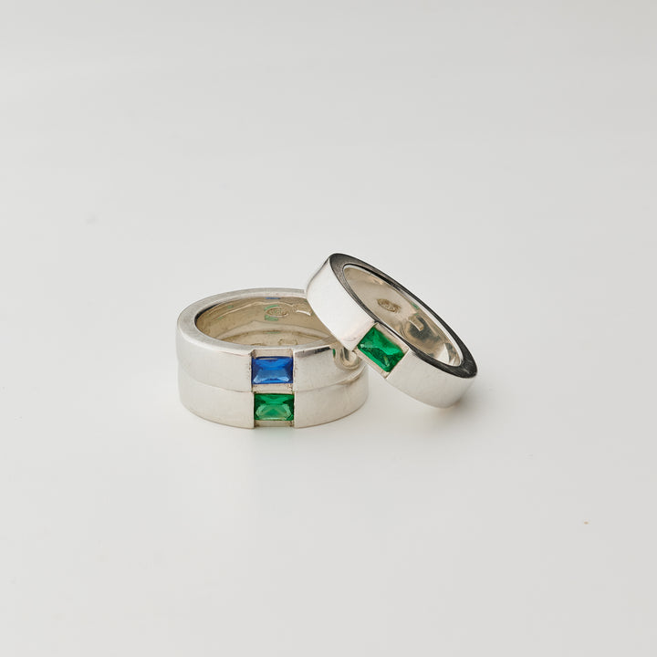Green Deco Stacking Ring