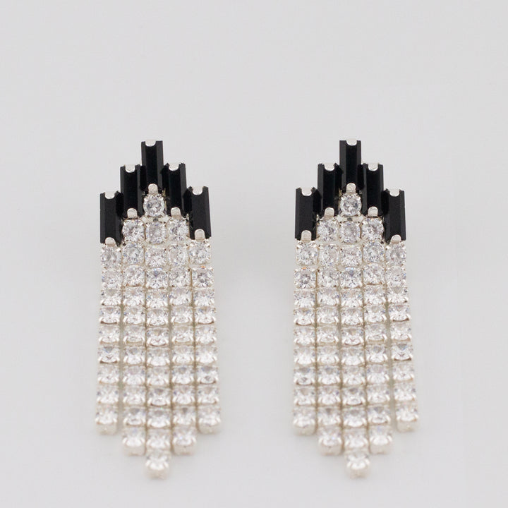 Black Deco Curtain Earrings