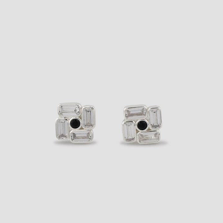 Black Deco Flower Studs