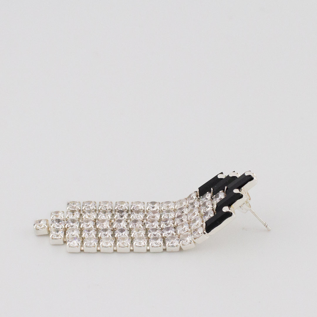 Black Deco Curtain Earrings
