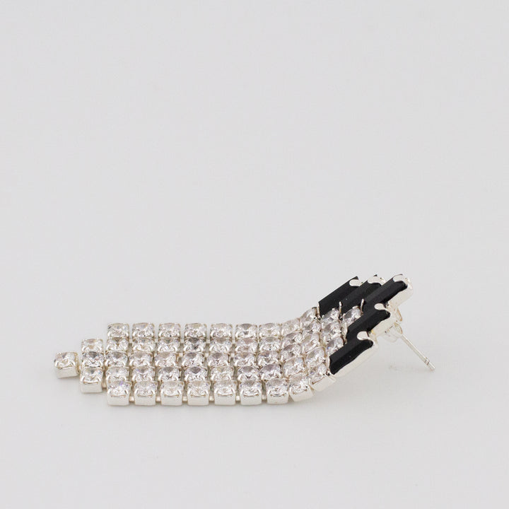 Black Deco Curtain Earrings