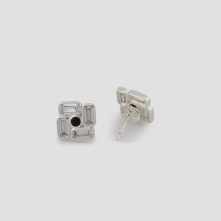 Black Deco Flower Studs