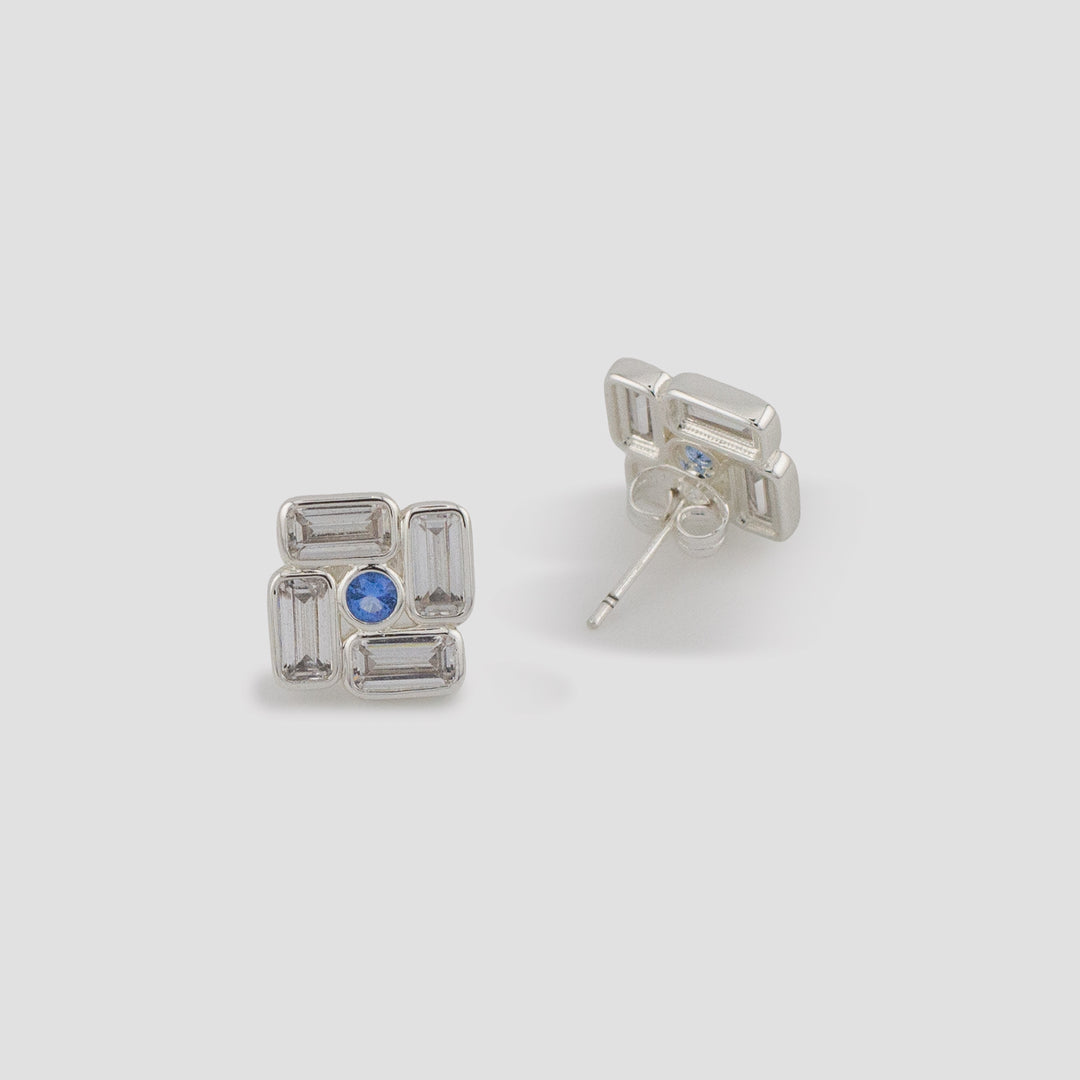 Cobalt Deco Studs