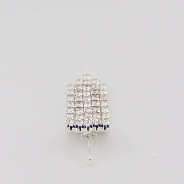 Blue Deco Curtain Earrings