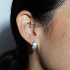 CORE Scoop Earrings w/ Alternating Stones