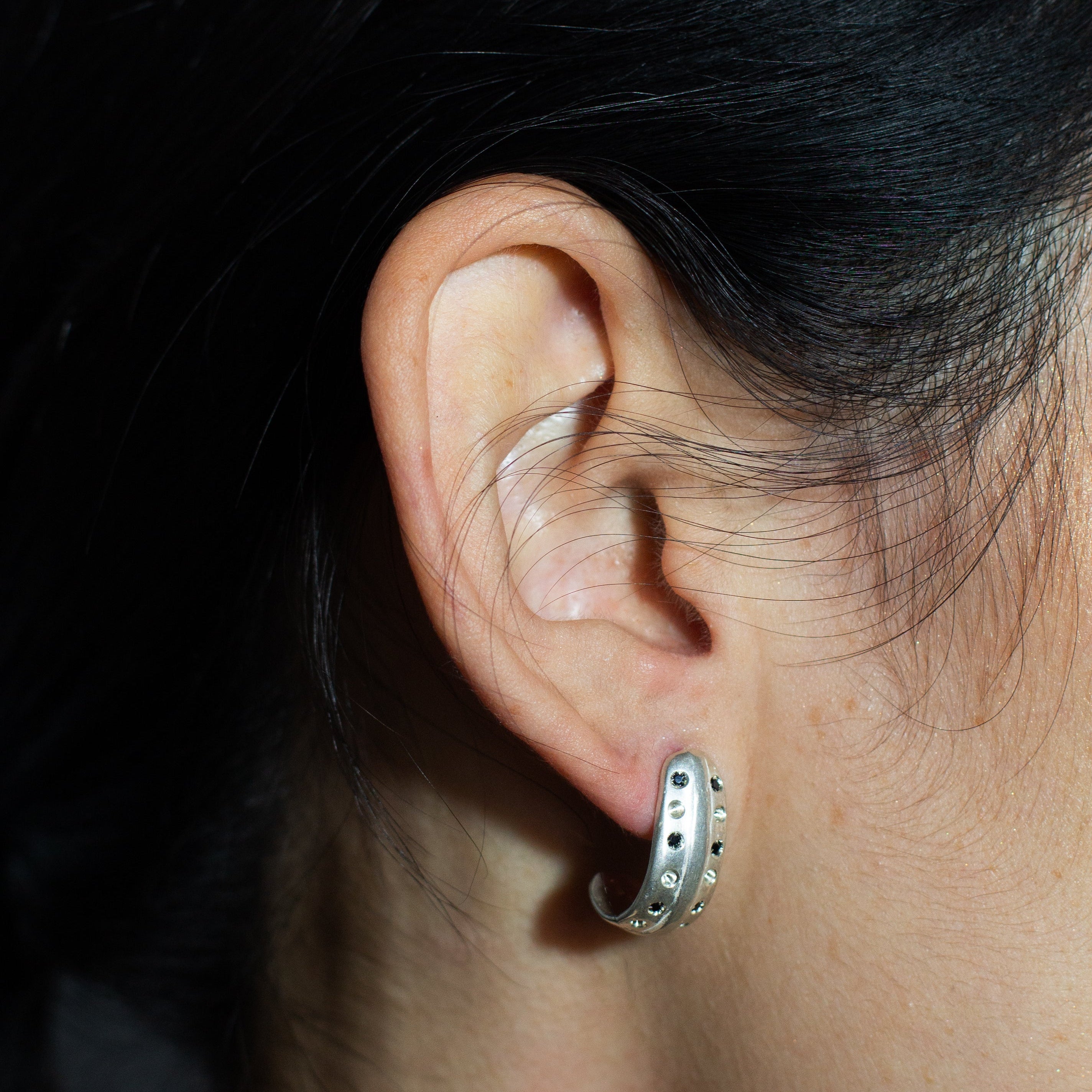 CORE Scoop Earrings w/ Alternating Stones