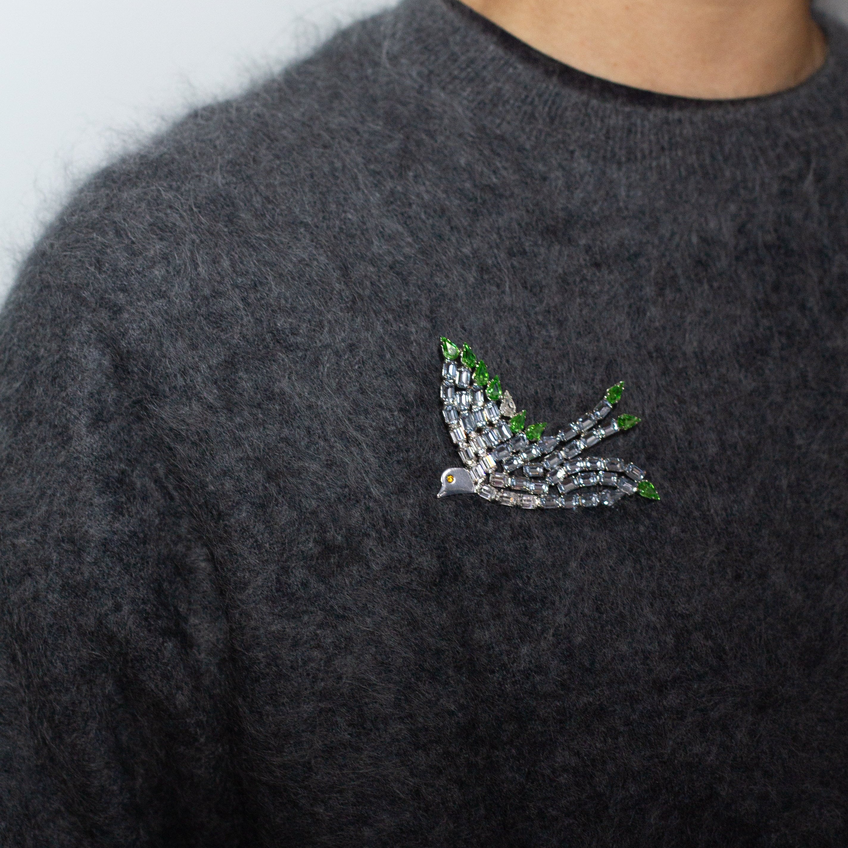 Sky Blue Dove Brooch