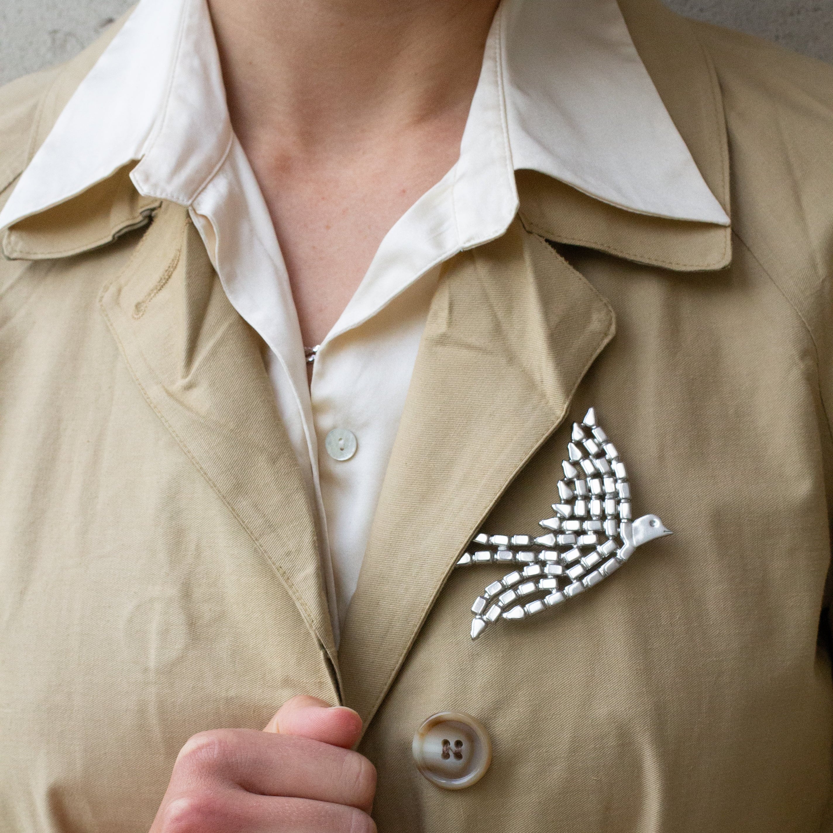 Dove Brooch in Reverse