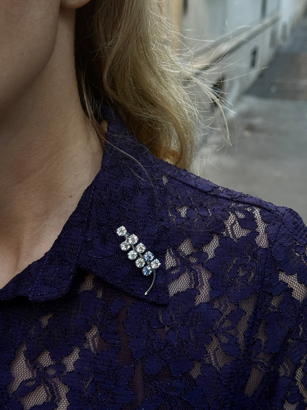 Crystal Sprig of Hope Brooch