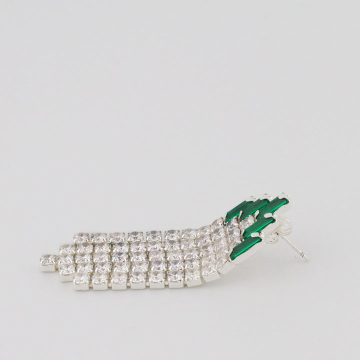 Green Deco Curtain Earrings