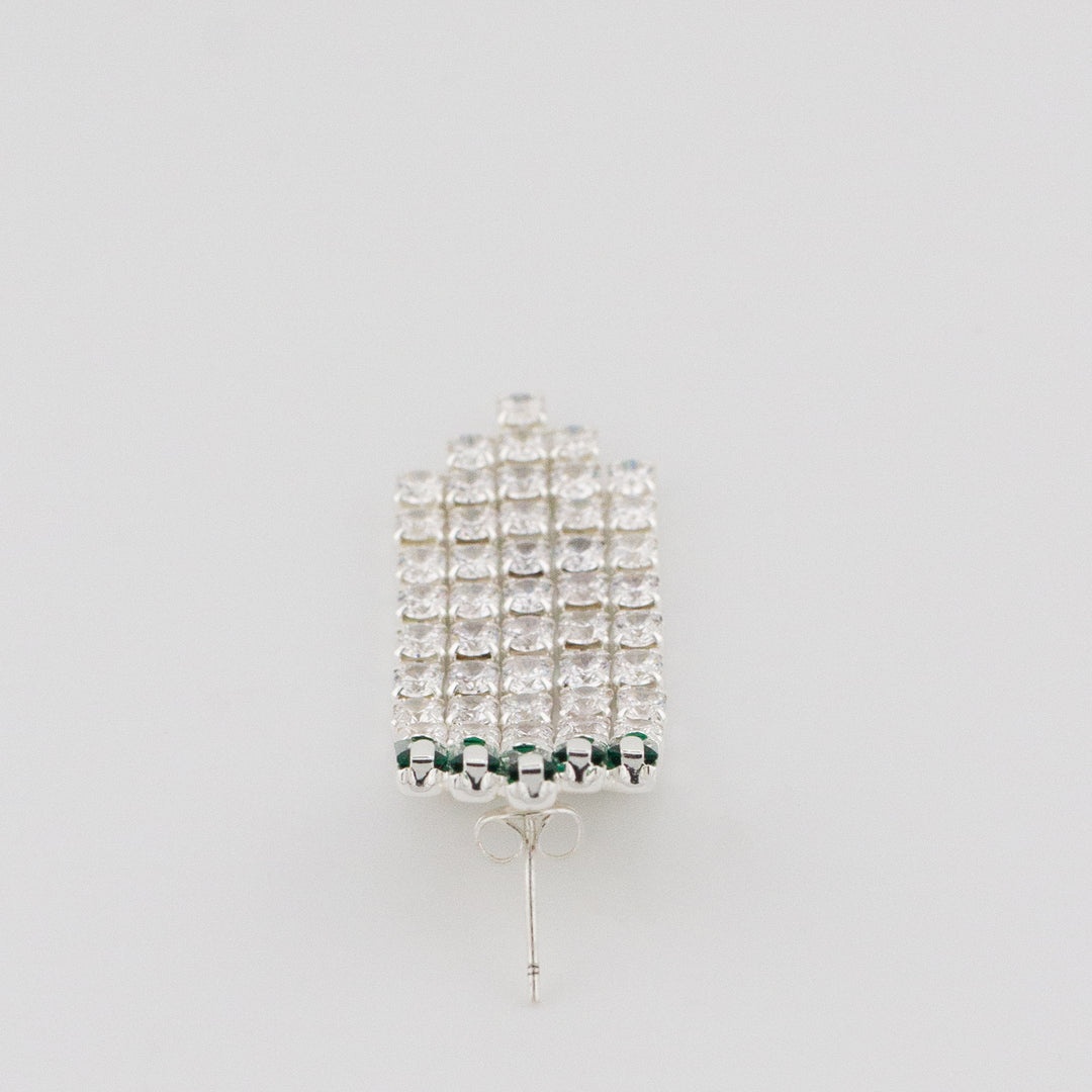 Green Deco Curtain Earrings