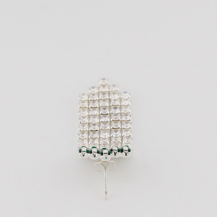 Green Deco Curtain Earrings