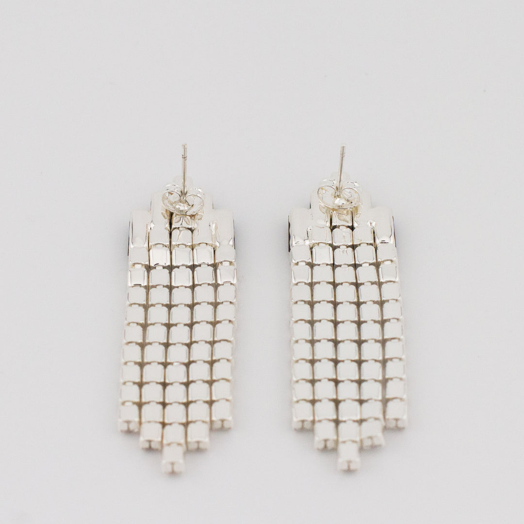 Green Deco Curtain Earrings