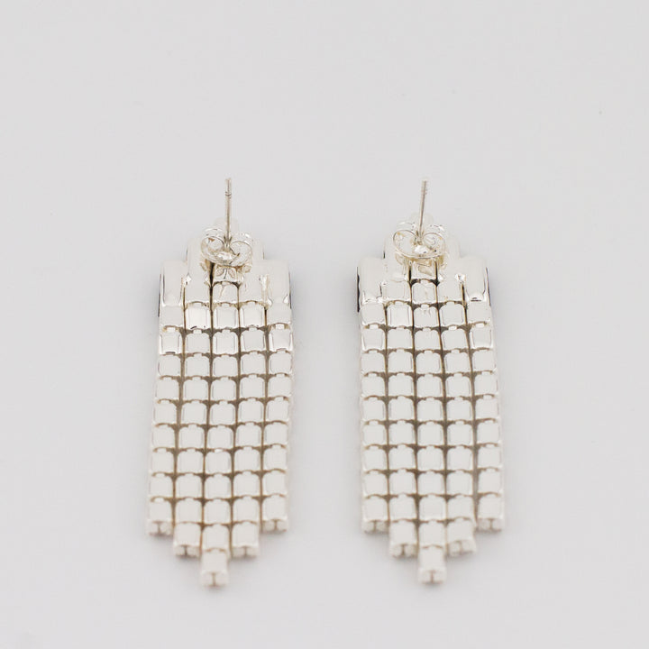 Green Deco Curtain Earrings