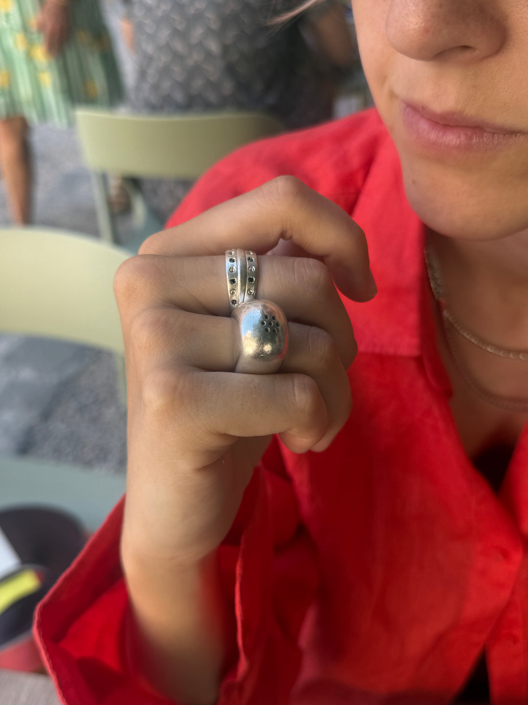 Silver and Black Core Ring