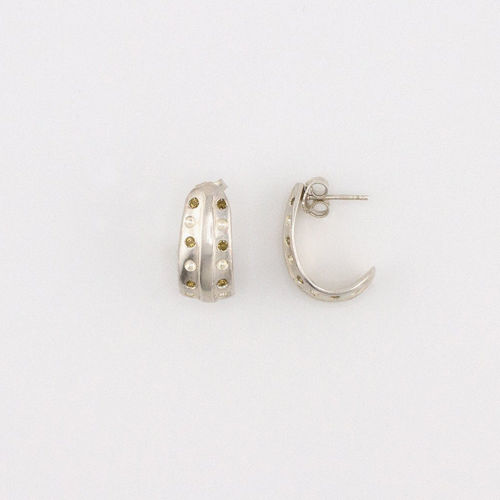 CORE Scoop Earrings w/ Alternating Stones