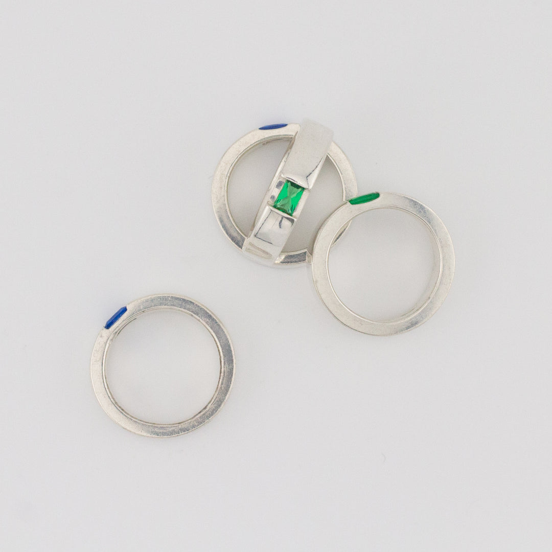 Green Deco Stacking Ring