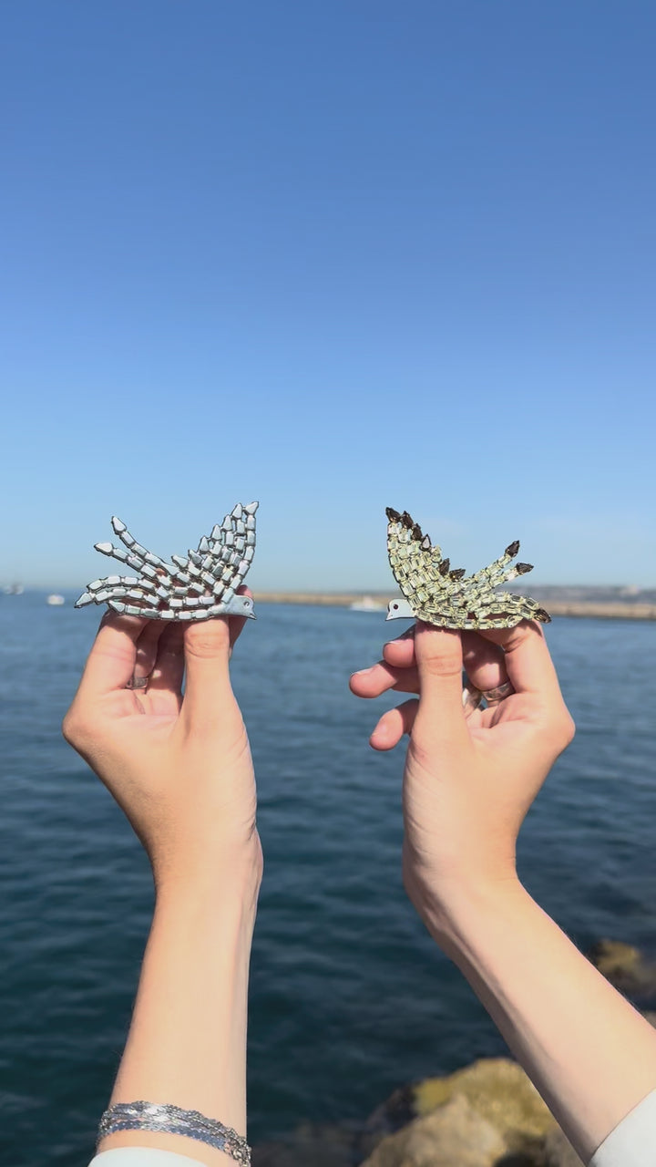 Dove Brooch in Reverse