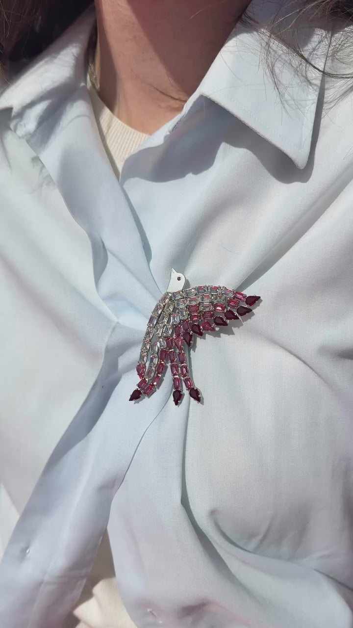 Rose Dove Brooch