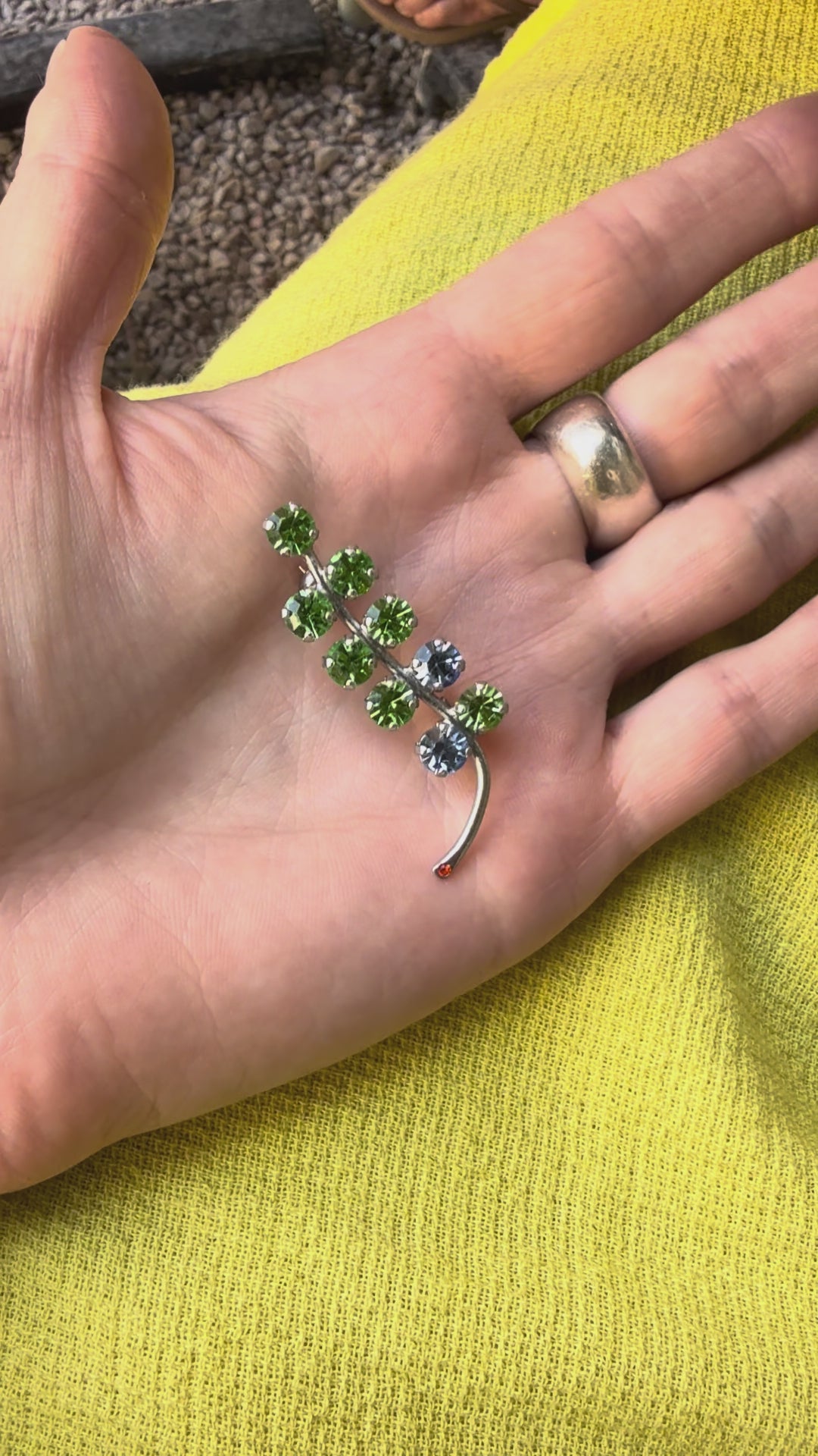 Peridot Sprig of Hope Brooch